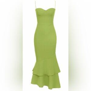 Elegant Green Fishtail Dress